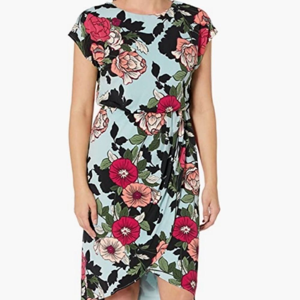Adrianna Papell Women's Sweet Crlna Hibiscus blouse Dress, Size 6, NWT